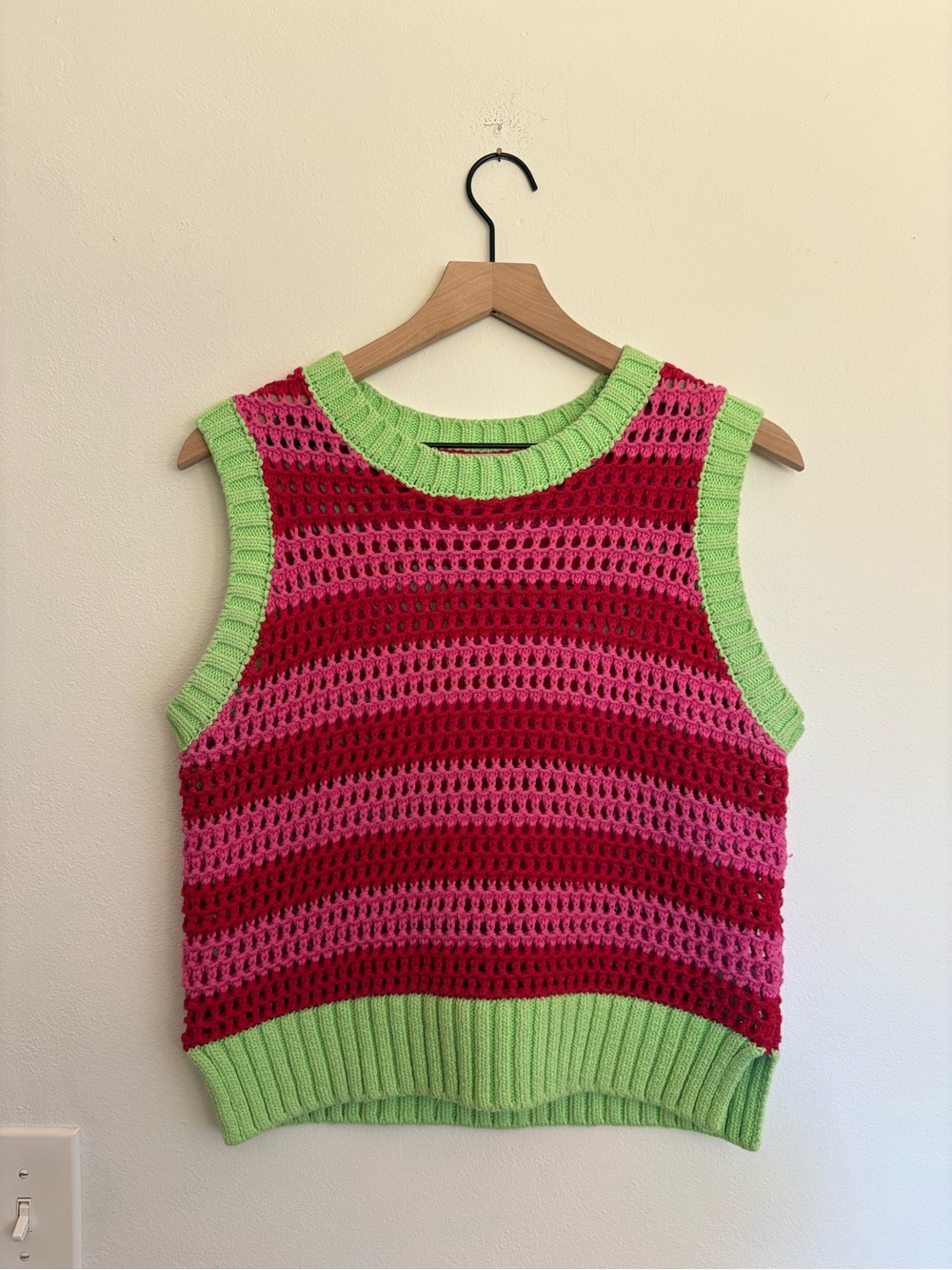 gorman Crochet Tank Top in Hot Pink, Red & Lime